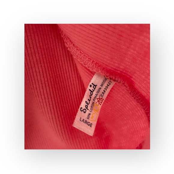 new Splendid ✶ Classic Micro Modal Ribbed Rib Tank Top ✶ Coral Hot Pink ✶ Large - Picture 8 of 16